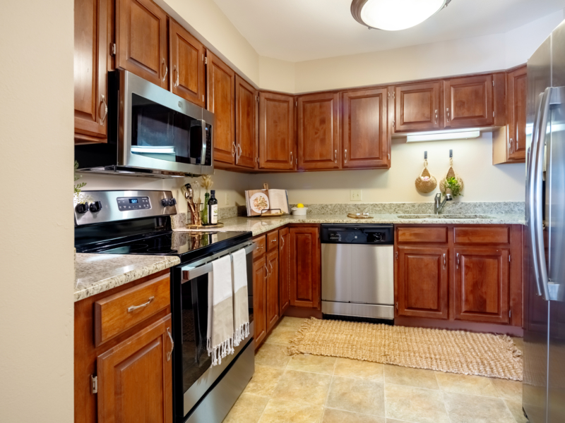 24-FWB-IL-Apartment-191-HDR Independent living villa kitchen with new appliances